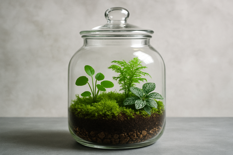 Terrário Fechado Aquático: Plantas Submersas e Semi-aquáticas